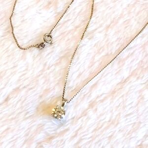 Beautiful 1 Carat CZ Pendant on a 18" Italian Sterling Silver Chain